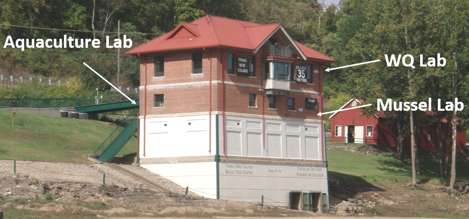Photo of the lab building at TMU field station on the Ohio River
